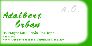 adalbert orban business card
