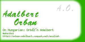 adalbert orban business card